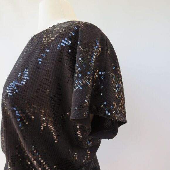 Express Womens Size Small Black Sequin Blouson Mini Dress - Picture 10 of 15